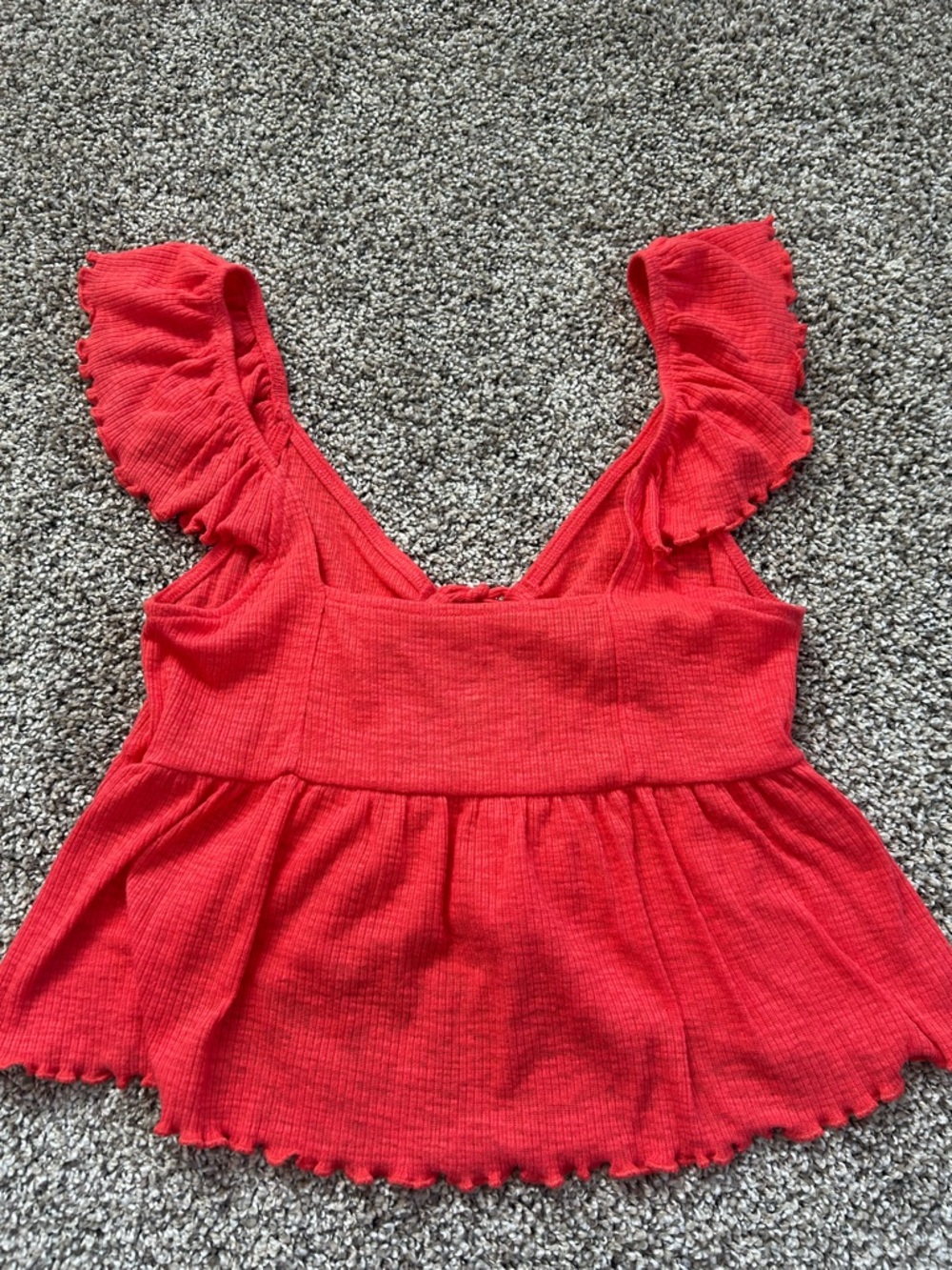 American Eagle Outfitters Red Ruffle Tie-Front Camisole - Picture 2 of 4